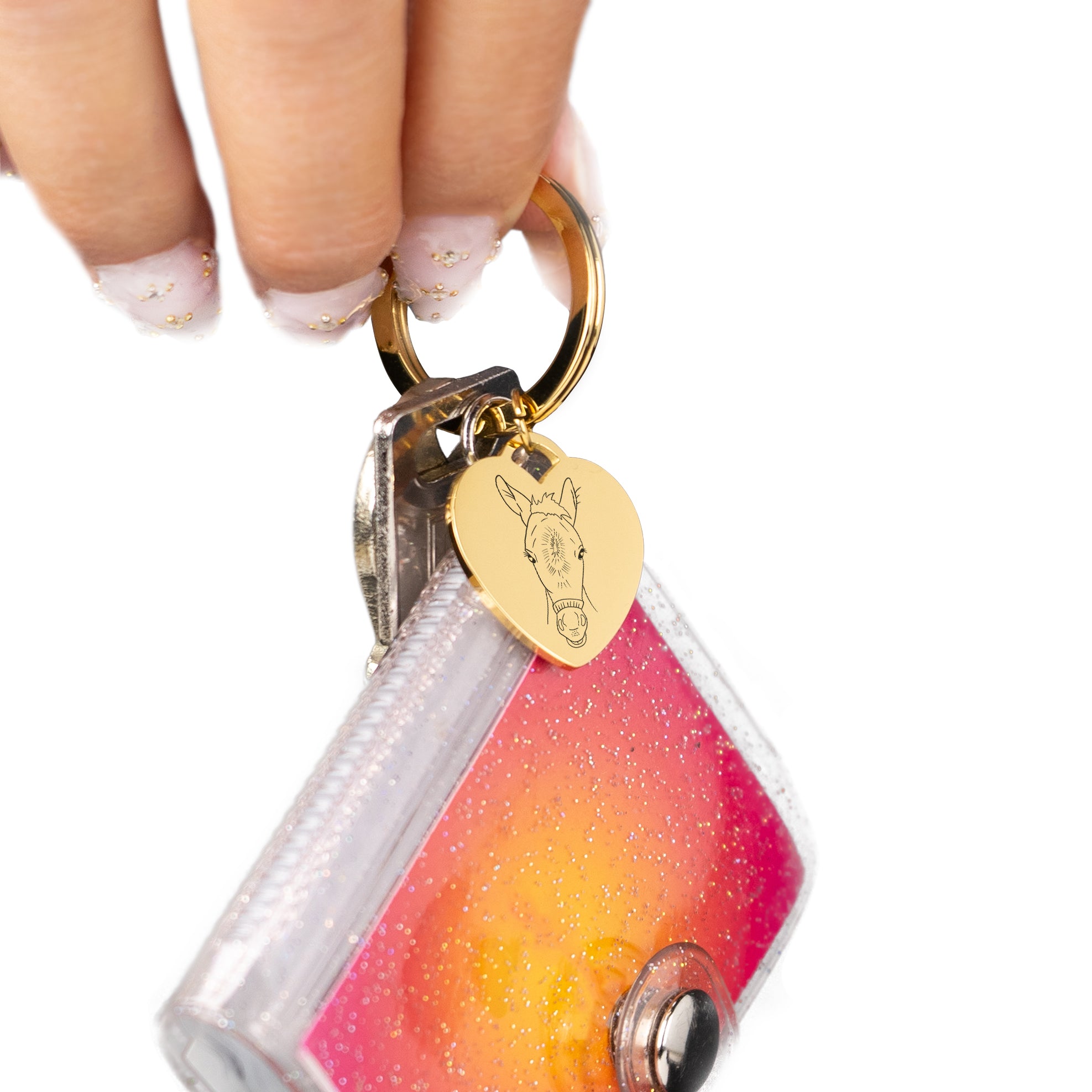 Gravierte Schlüsselanhänger Herz Gold