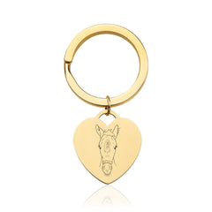 Gravierte Schlüsselanhänger Herz Gold