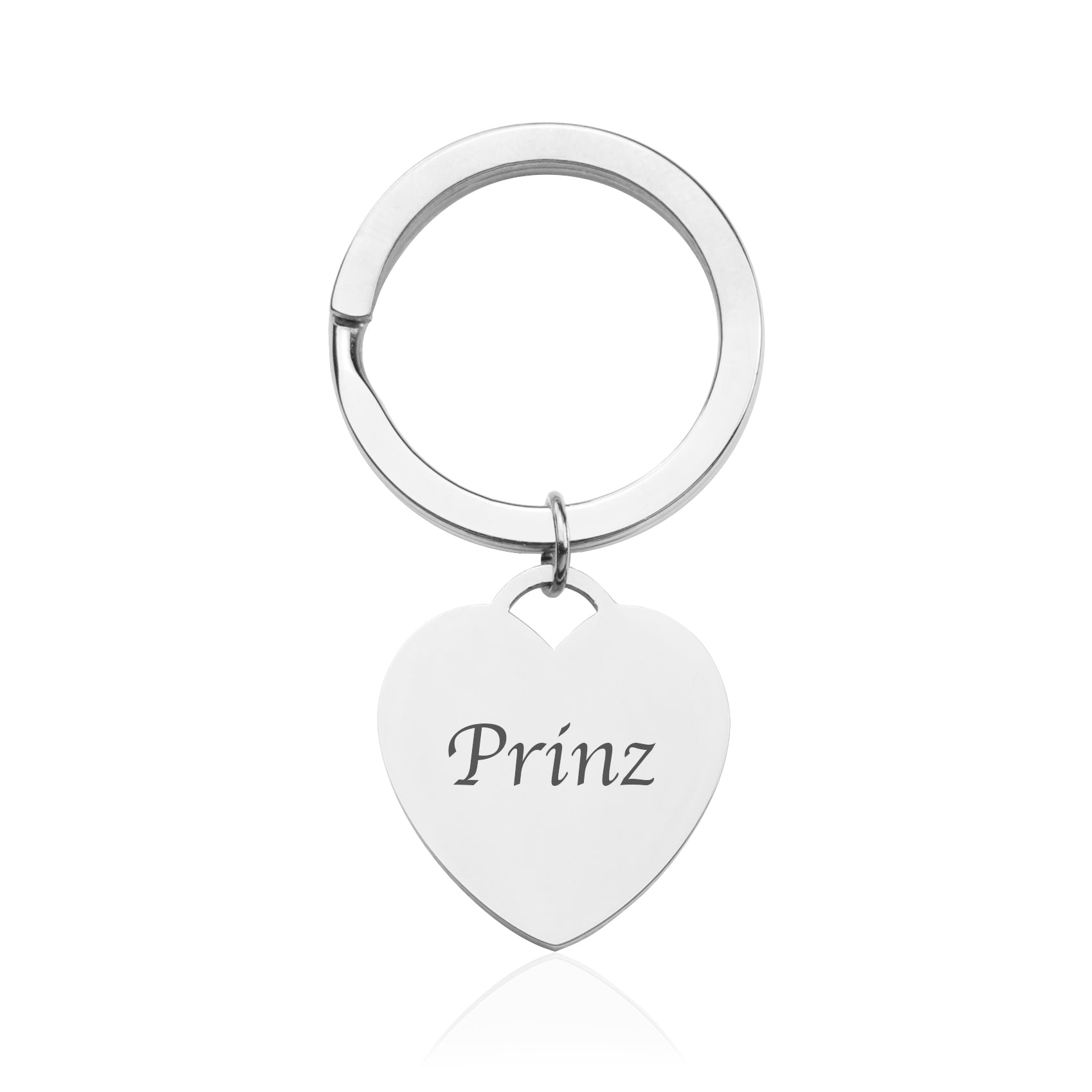Gravierte Schlüsselanhänger Herz Silber