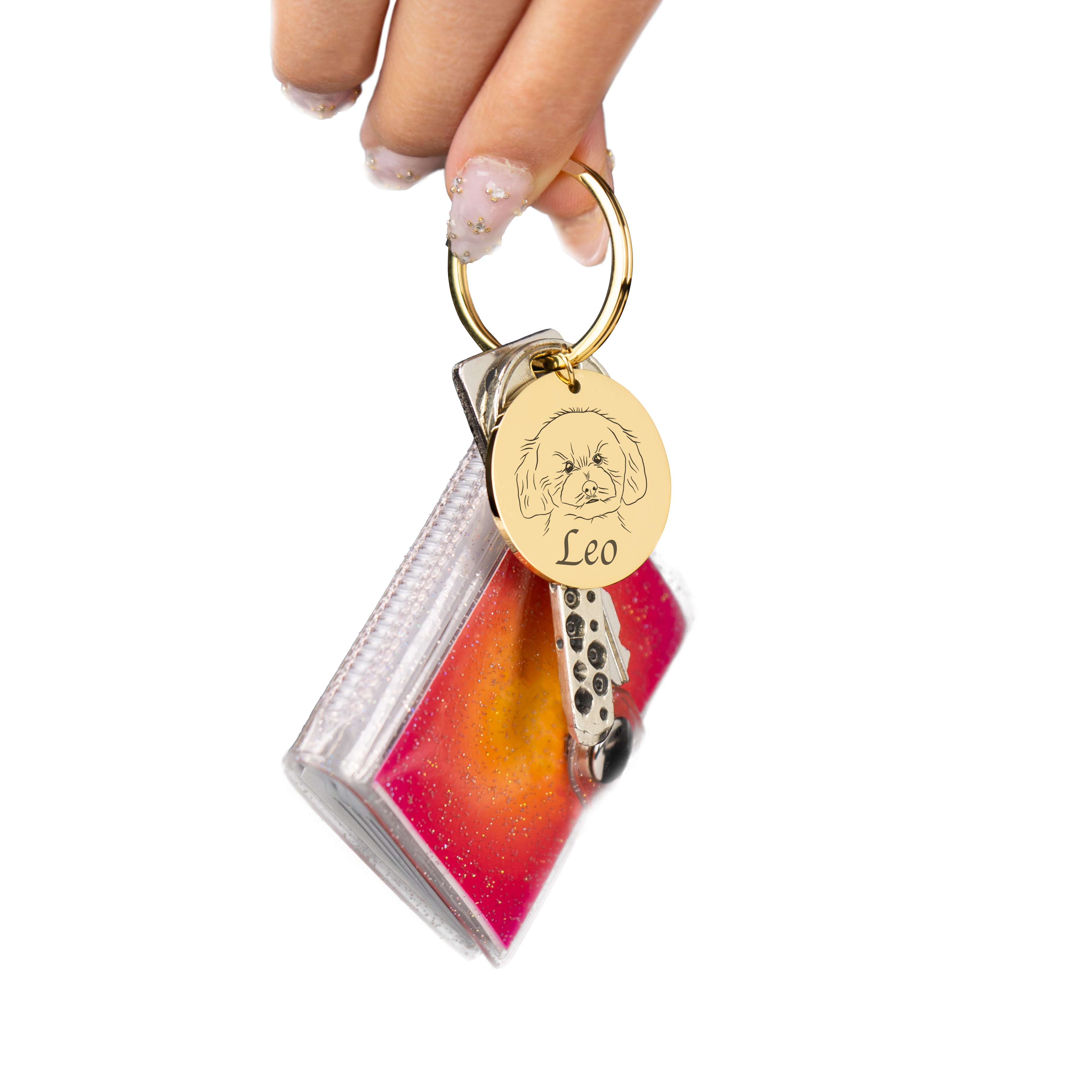 Gravierte Schlüsselanhänger Kreis Gold