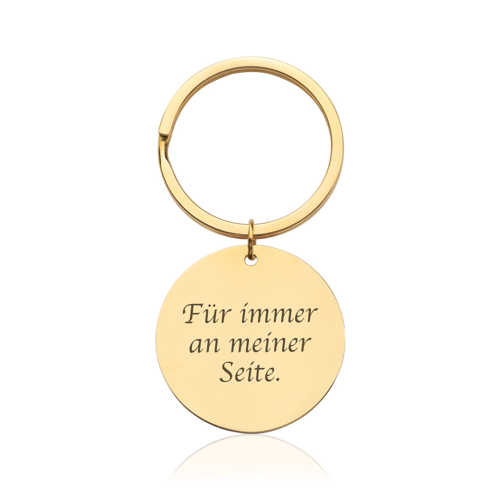 Gravierte Schlüsselanhänger Kreis Gold