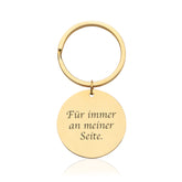 Gravierte Schlüsselanhänger Kreis Gold
