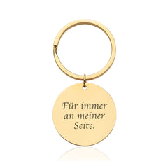 Gravierte Schlüsselanhänger Kreis Gold