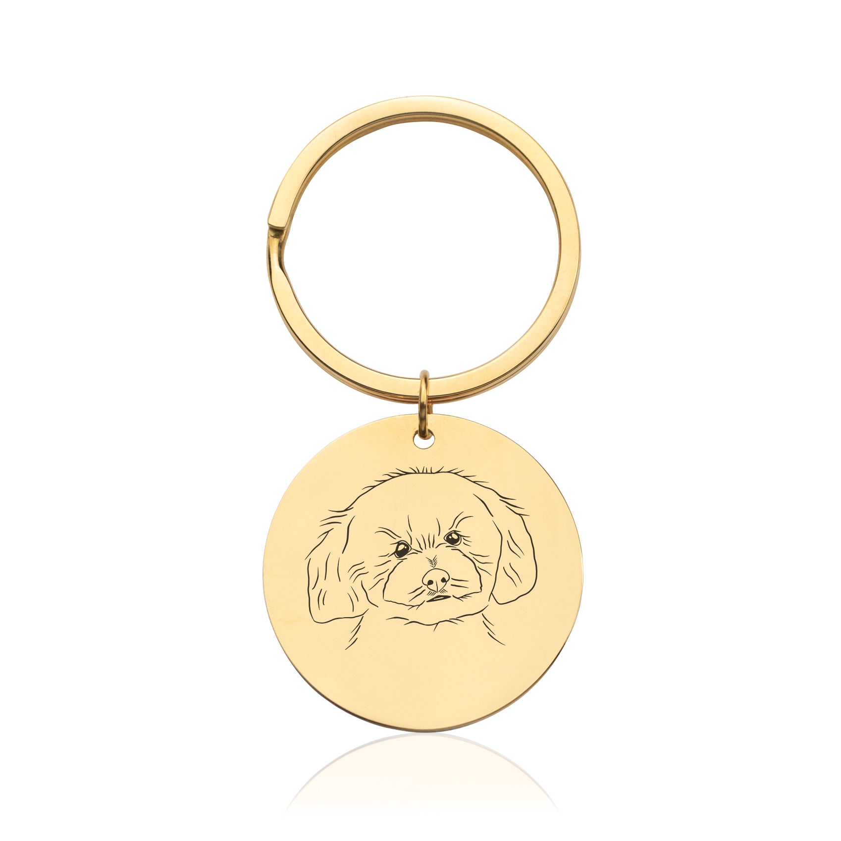 Gravierte Schlüsselanhänger Kreis Gold