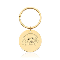 Gravierte Schlüsselanhänger Kreis Gold