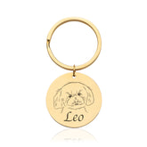 Gravierte Schlüsselanhänger Kreis Gold