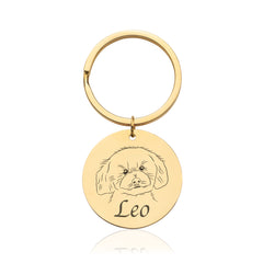 Gravierte Schlüsselanhänger Kreis Gold
