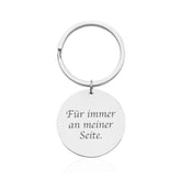 Gravierte Schlüsselanhänger Kreis Silber