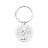 Gravierte Schlüsselanhänger Kreis Silber