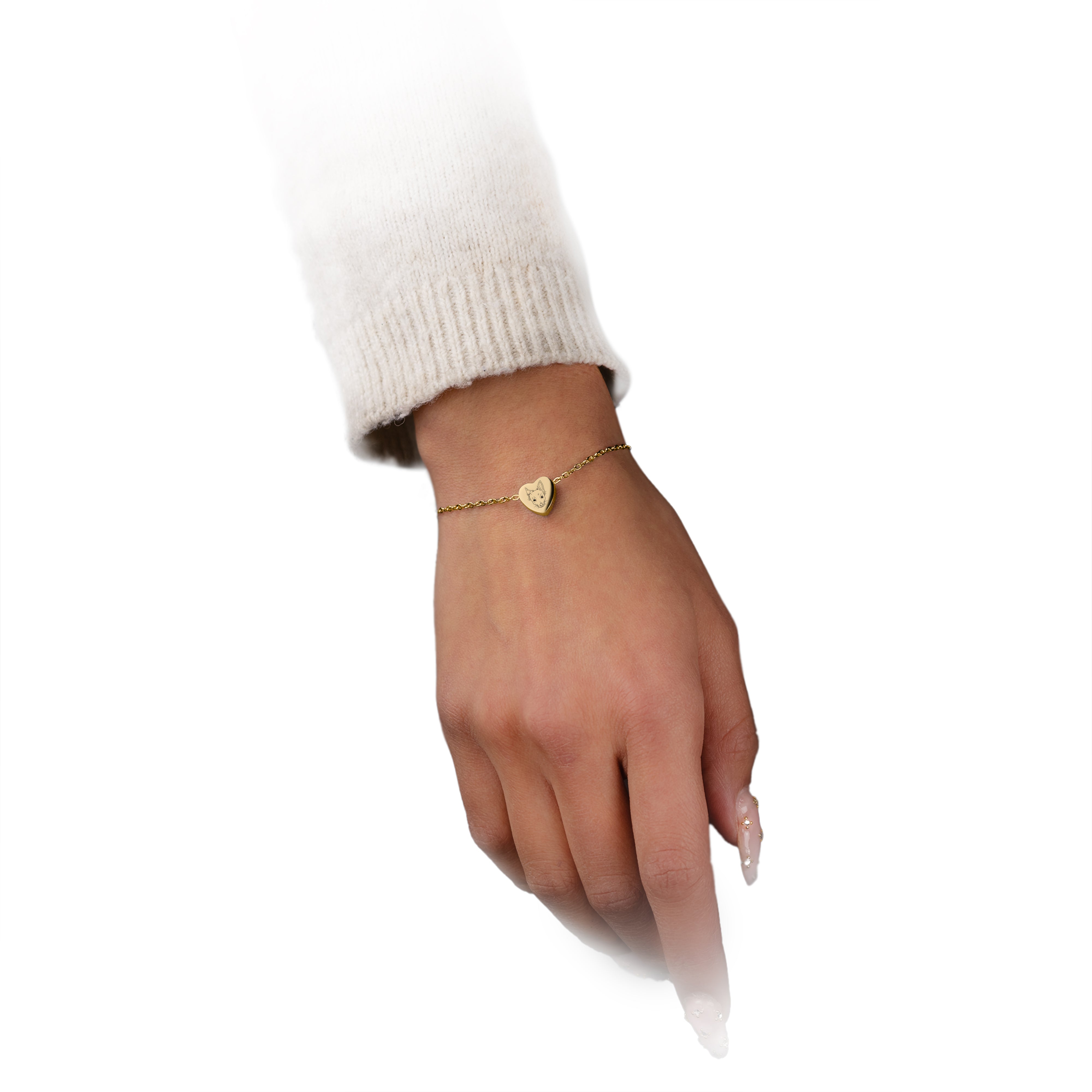 Gravierte Armband Herz Gold