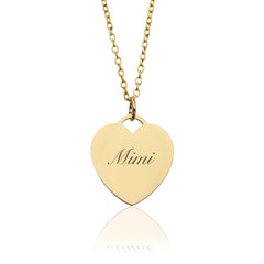Gravierte Halskette Herz Gold