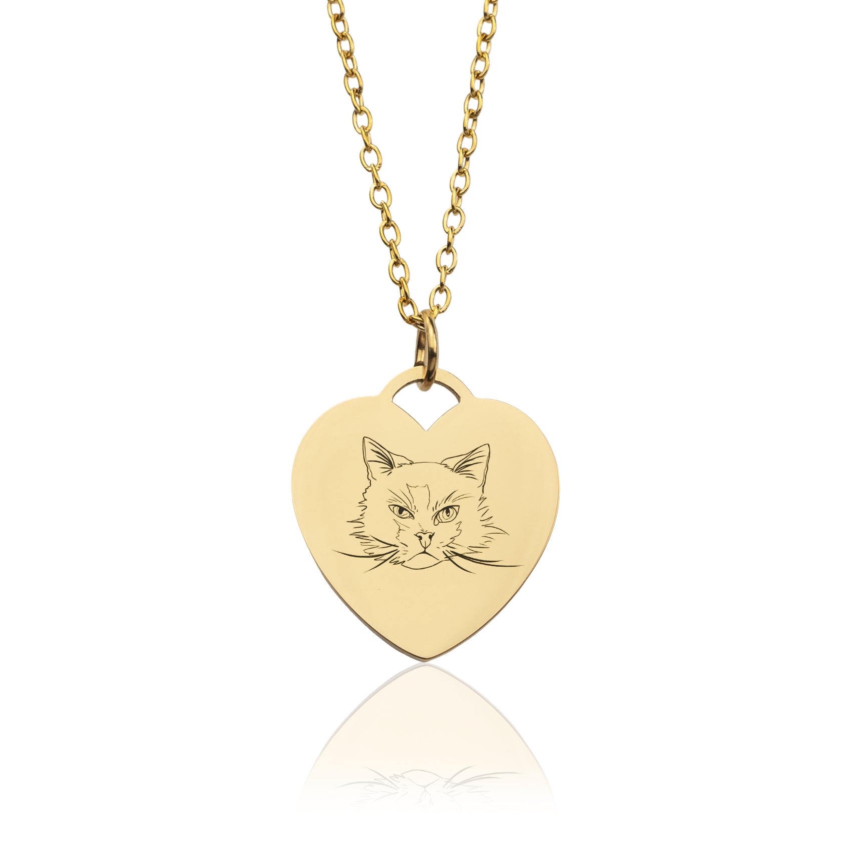 Gravierte Halskette Herz Gold