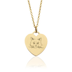 Gravierte Halskette Herz Gold