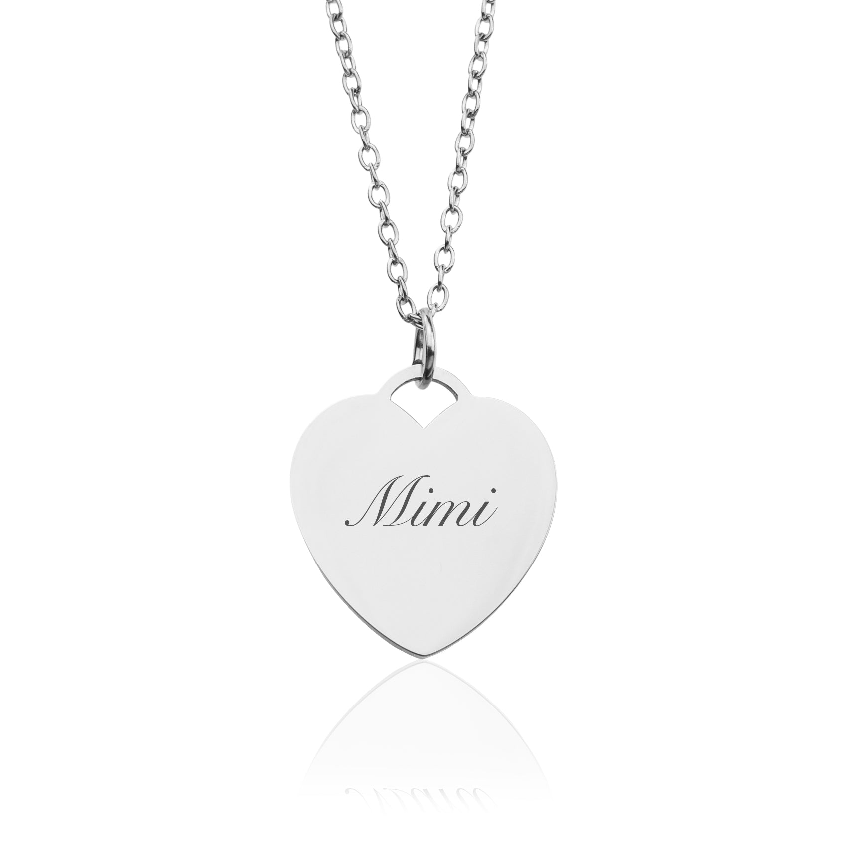 Gravierte Halskette Herz Silber