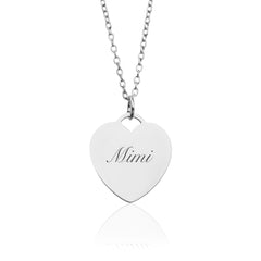 Gravierte Halskette Herz Silber