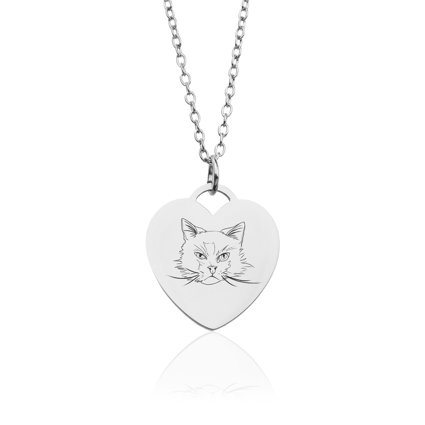Gravierte Halskette Herz Silber