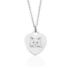 Gravierte Halskette Herz Silber