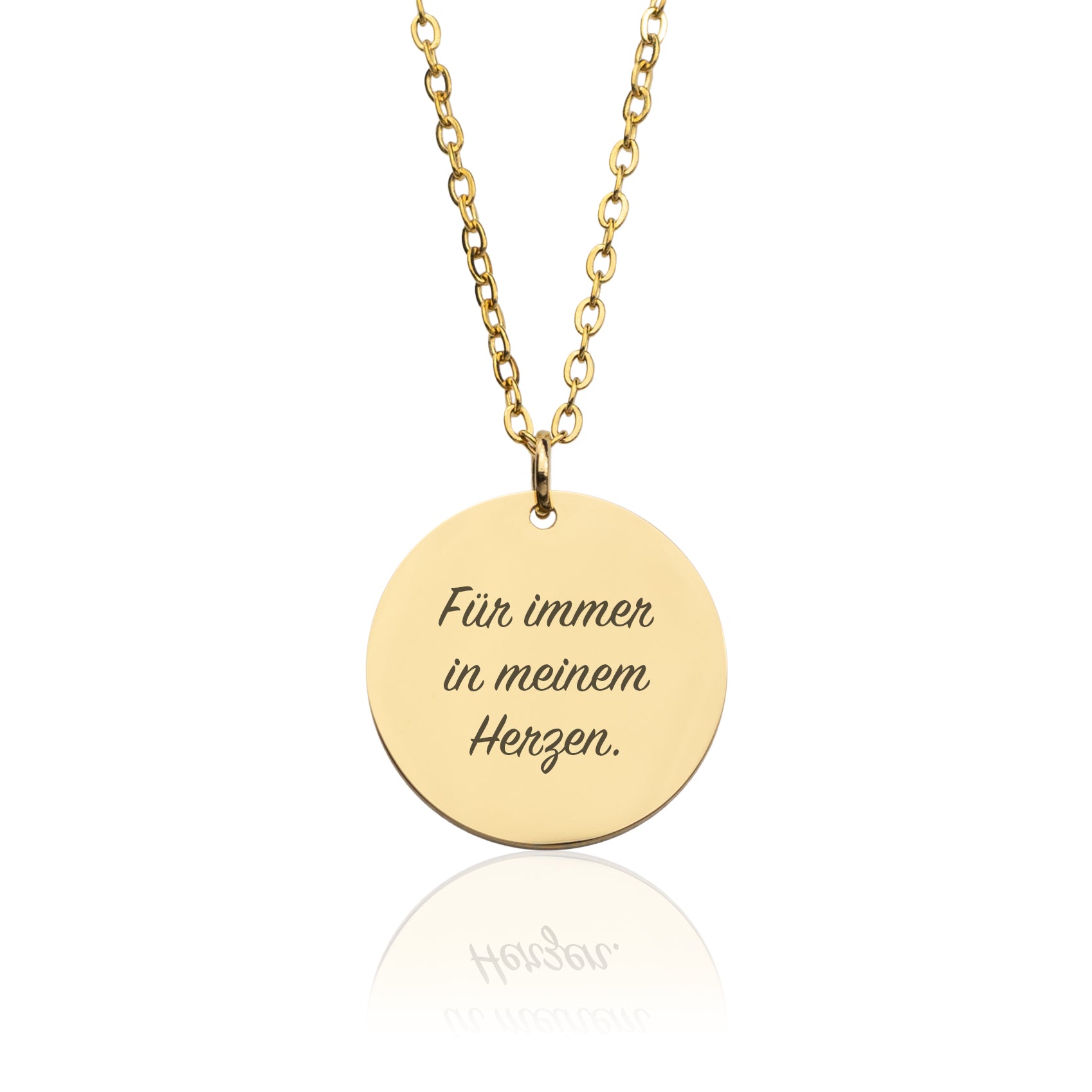 Gravierte Halskette Kreis Gold