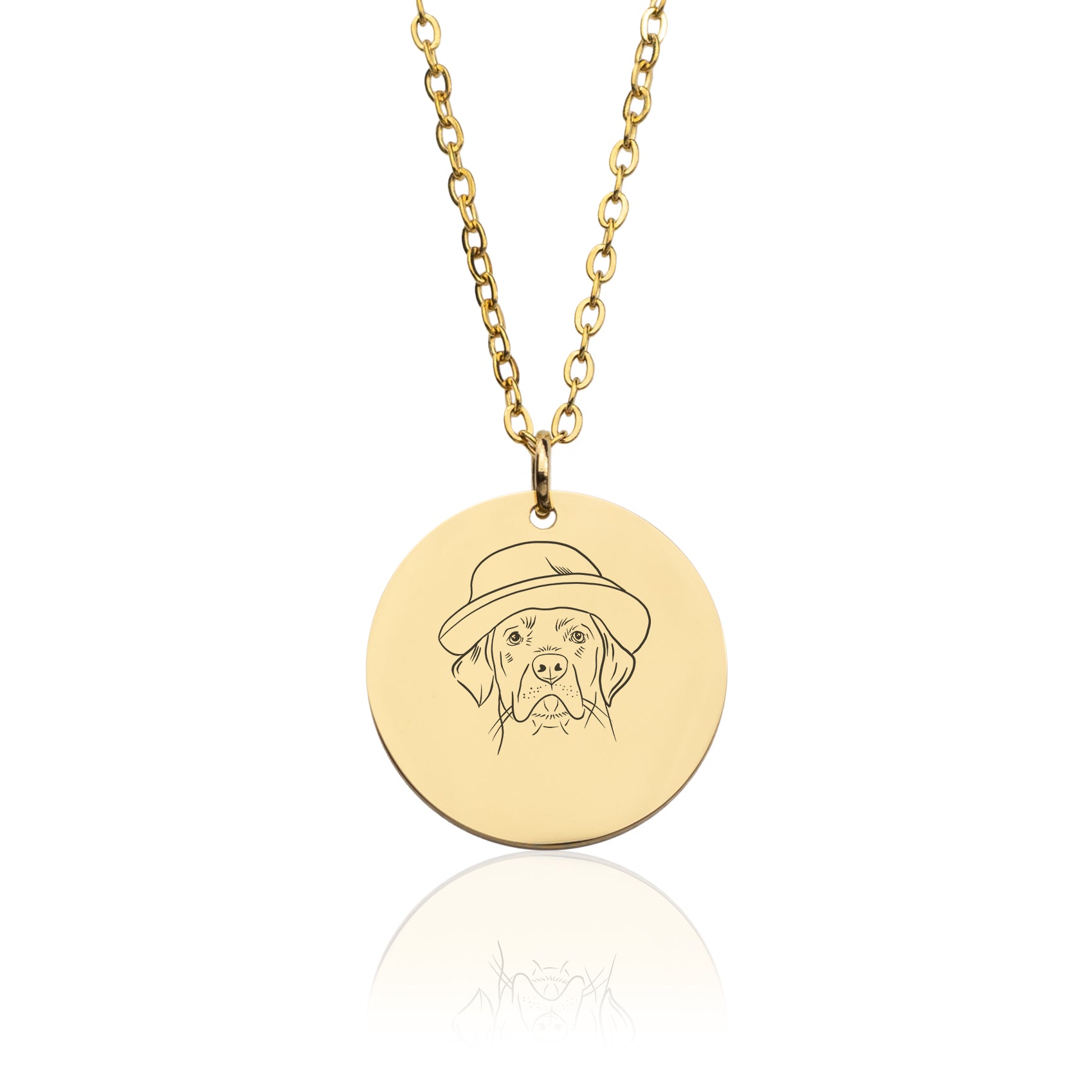 Gravierte Halskette Kreis Gold