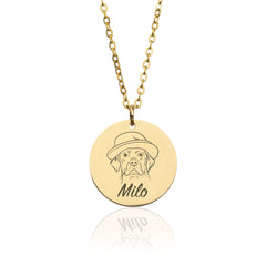 Gravierte Halskette Kreis Gold