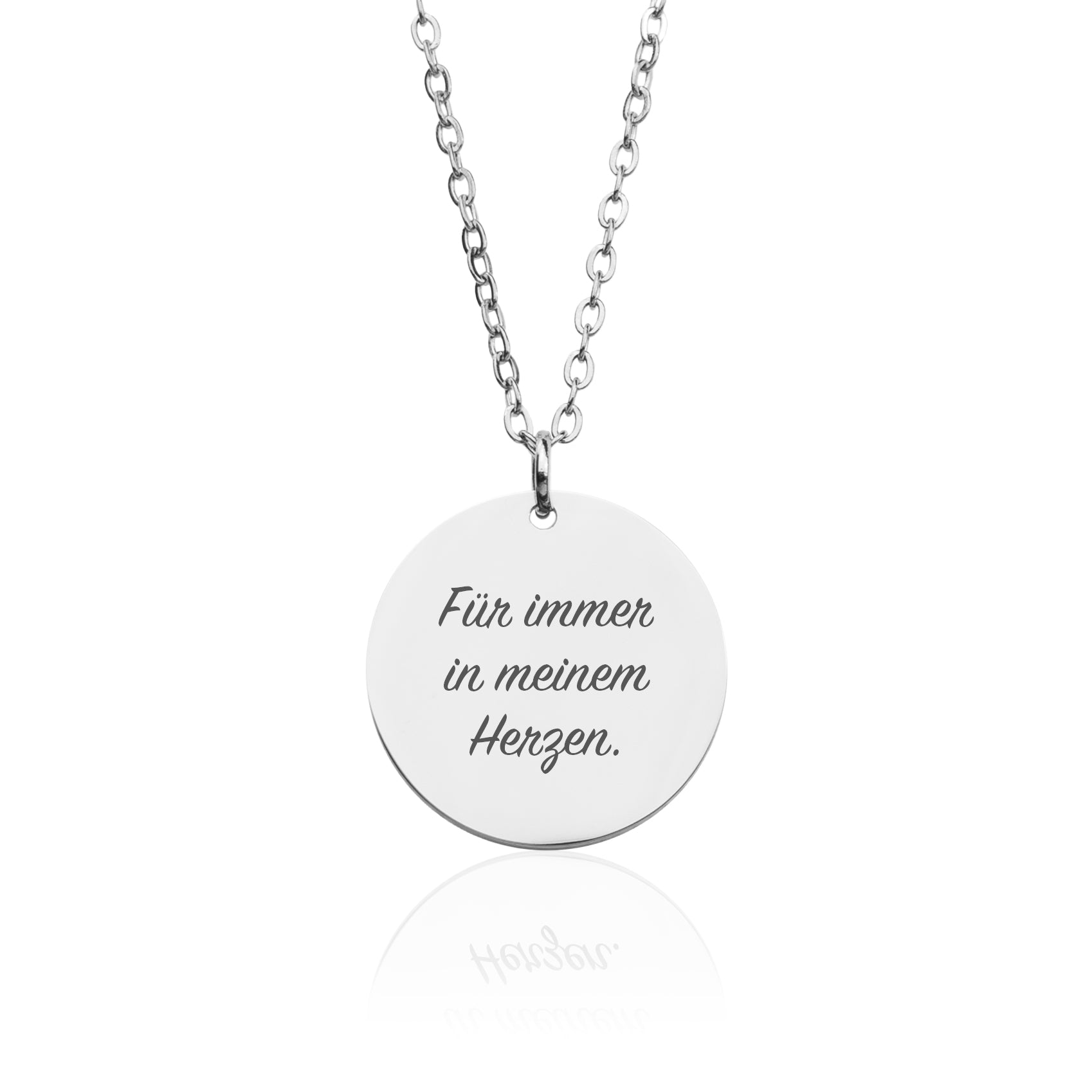 Gravierte Halskette Kreis Silber