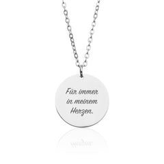 Gravierte Halskette Kreis Silber