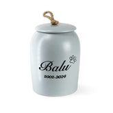 Gravierte Keramik Tierurne Grau