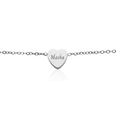 Gravierte Armband Herz Silber