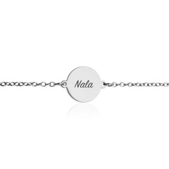 Gravierte Armband Kreis Silber