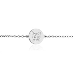 Gravierte Armband Kreis Silber